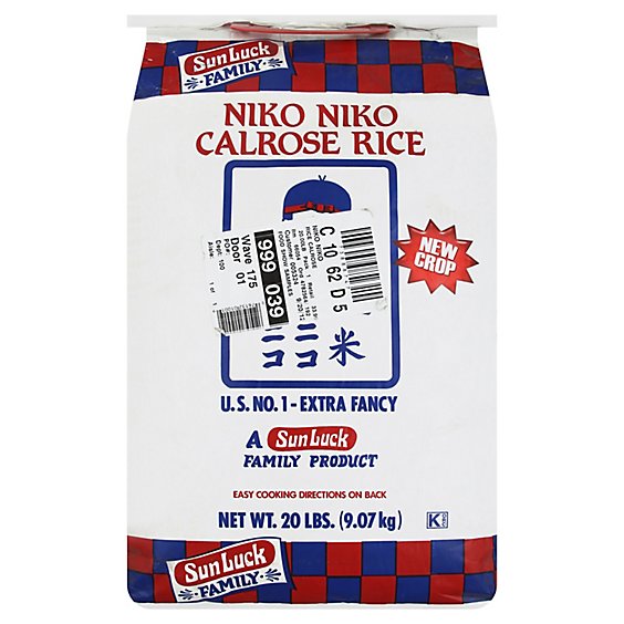 Sun Luck Rice Calrose Niko Niko - 20 Lb