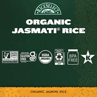 RiceSelect White  Organic Jasmati Jasmine Rice In Jar - 32 Oz - Image 2