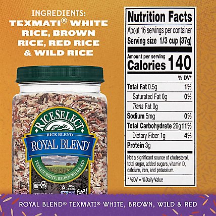 Rice Select Royal Blend Texmati Rice Blend White Brown Wild & Red - 21 Oz - Image 5