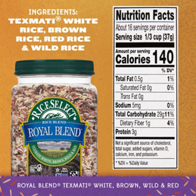 RiceSelect Royal Blend Texmati White Brown Wild And Red Rice In Jar - 21 Oz - Image 5