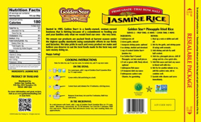 Golden Star Thai Hom Mali Jasmine Rice - 5 Lb - Image 3