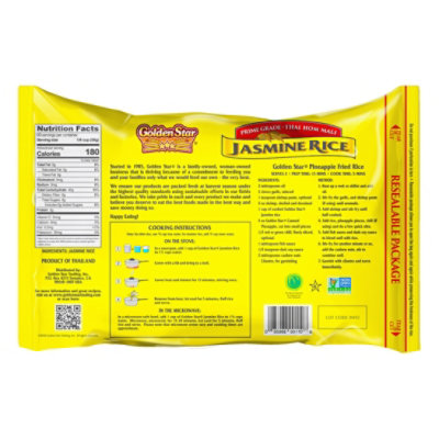 Golden Star Rice Jasmine - 10 Lb - Image 3