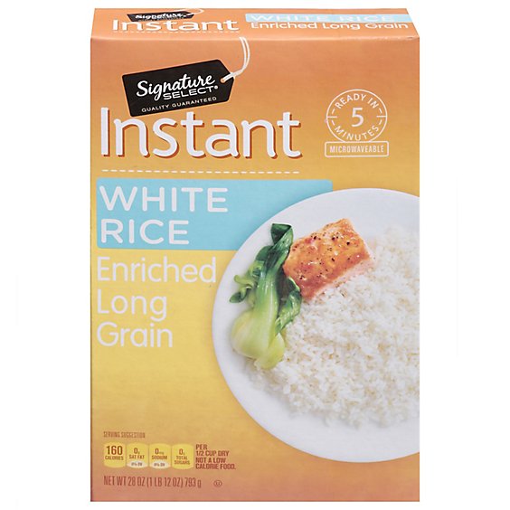 Signature SELECT Rice White Enriched Long Grain Instant - 28 Oz