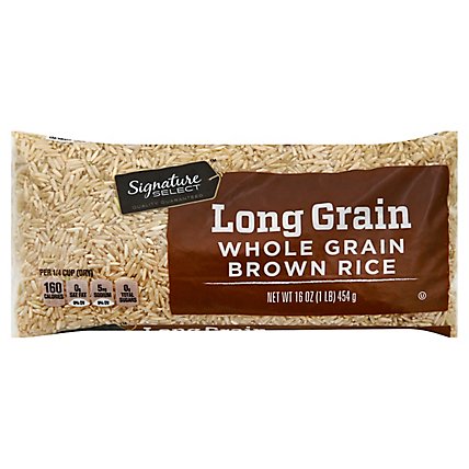 Signature SELECT Rice Brown Whole Grain Long Grain - 16 Oz - Image 1