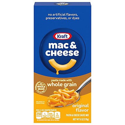 Kraft Original Macaroni & Cheese Dinner with Whole Grain Pasta Box - 6 Oz - Image 5