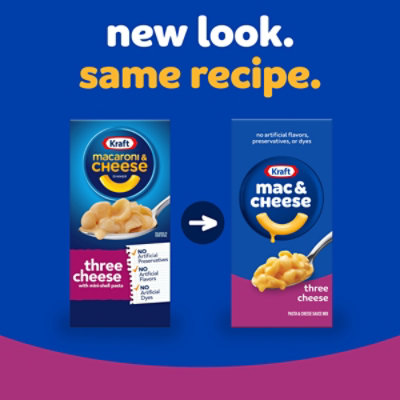 Kraft Three Cheese Mac & Cheese Macaroni and Cheese Dinner with Mini-Shell Pasta - 7.25 Oz - Image 2