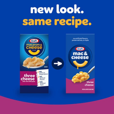 Kraft Three Cheese Mac & Cheese Macaroni and Cheese Dinner with Mini-Shell Pasta - 7.25 Oz - Image 3