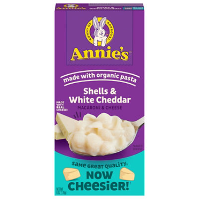 Annies Homegrown Macaroni & Cheese Shells & White Cheddar Box - 6 Oz
