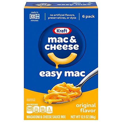 Kraft Macaroni & Cheese Dinner Easy Mac Original Box - 12.9 Oz - Image 3