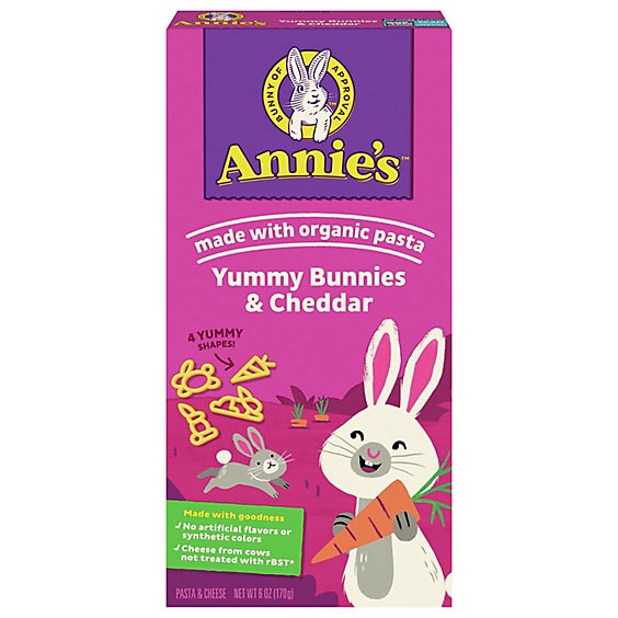 Annies Homegrown Macaroni & Cheese Bunny Pasta with Yummy Cheese Box - 6 Oz