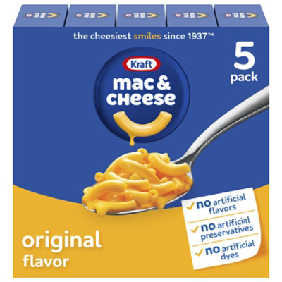 Kraft Original Mac & Cheese Macaroni and Cheese Dinner - 5 Count - 7.25 Oz