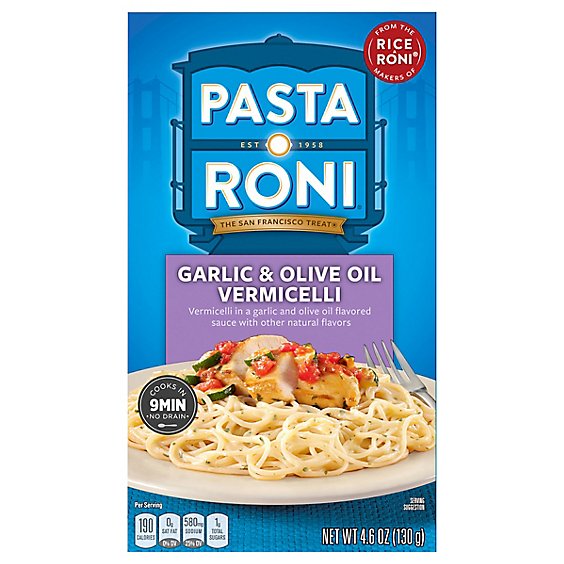 Pasta Roni Pasta Vermicelli Garlic & Olive Oil Box - 4.6 Oz