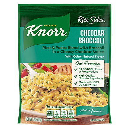 Knorr Cheddar Broccoli Long Grain Rice & Vermicelli Pasta Blend Rice Sides - 5.7 Oz - Image 2