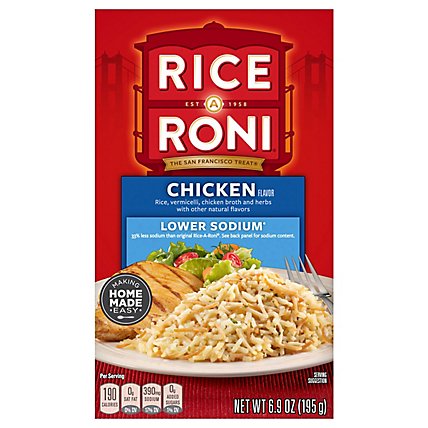 Rice-A-Roni Rice Chicken Flavor Lower Sodium Box - 6.9 Oz - Image 2