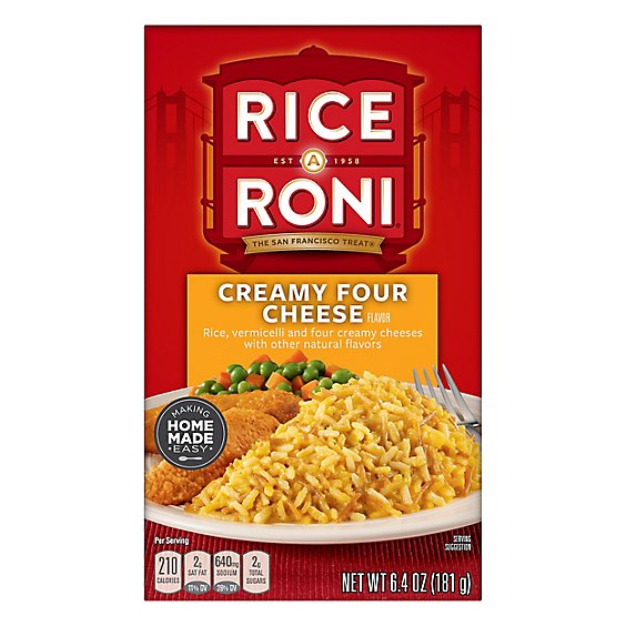 Rice-A-Roni Rice Creamy Four Cheese Flavor Box - 6.4 Oz