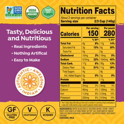 Tasty Bite Organic Madras Lentils Savory Lentil Curry - 10 Oz - Image 5