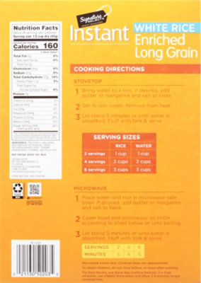 Signature SELECT Enriched Long Grain Instant White Rice - 42 Oz - Image 7