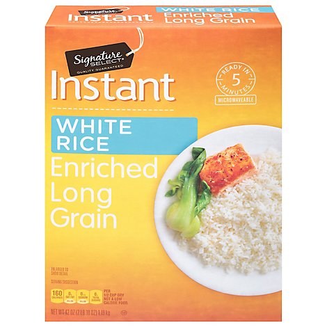 Signature SELECT Rice White Enriched Long Grain Instant - 42 Oz