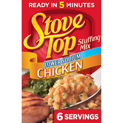 Stove Top Low Sodium Stuffing Mix for Chicken with 25% Less Sodium Box - 6 Oz - Image 1