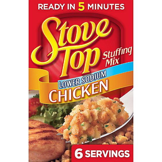 Stove Top Low Sodium Stuffing Mix for Chicken with 25% Less Sodium Box - 6 Oz