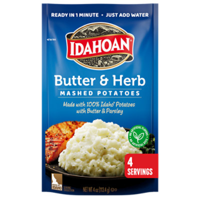 Idahoan Butter & Herb Mashed Potatoes Pouch - 4 Oz
