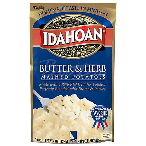 Idahoan Mashed Potatoes Butter & Herb Pouch - 4 Oz
