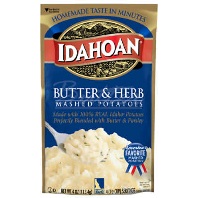 Idahoan Mashed Potatoes Butter & Herb Pouch - 4 Oz