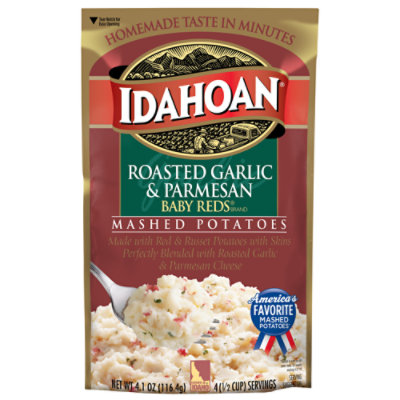 Idahoan Mashed Potatoes Roasted Garlic & Parmesan Baby Reds - 4.1 Oz