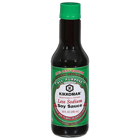 Kikkoman Soy Sauce Less Sodium All-Purpose Seasoning - 10 Fl. Oz.