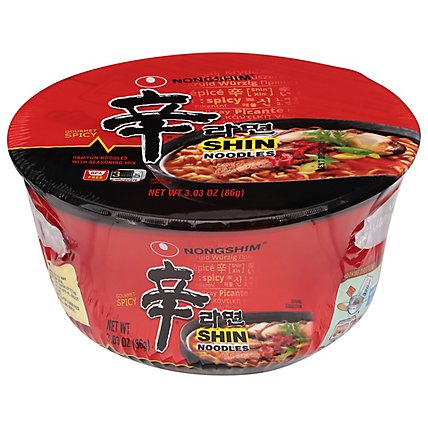 Nongshim Hot & Spicy Shin Bowl Noodle Soup - 3.03 Oz - Image 3