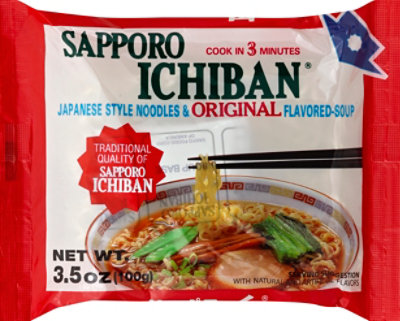 Sapporo Soup Ichiban Ramen Original - 3.5 Oz - Image 2