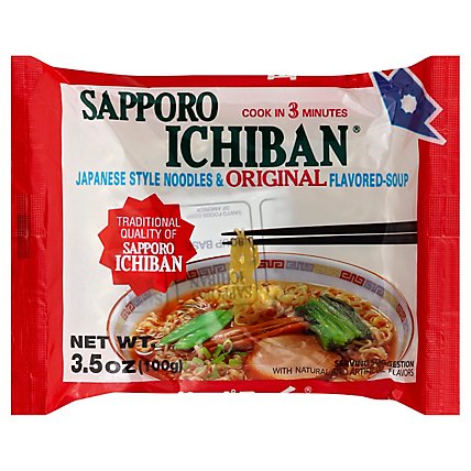 Sapporo Soup Ichiban Ramen Original - 3.5 Oz - Image 1