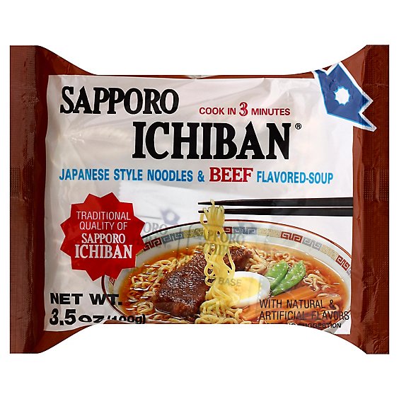 Sapporo Soup Ichiban Ramen Beef Cup - 3.5 Oz