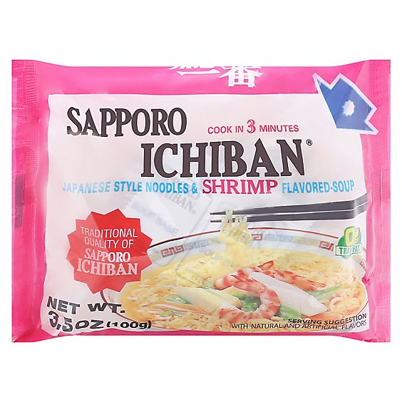Sapporo Soup Ichiban Ramen Shrimp Cup - 3.5 Oz