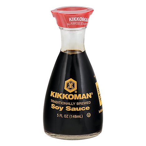 Kikkoman Soy Sauce Traditionally Brewed  Non GMO - 5 Fl. Oz.