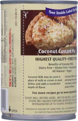 A Taste of Thai Specialty Food Coconut Milk - 13.5 Oz - Image 6