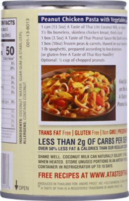 A Taste of Thai Specialty Food Coconut Milk Light - 13.5 Oz - Image 6