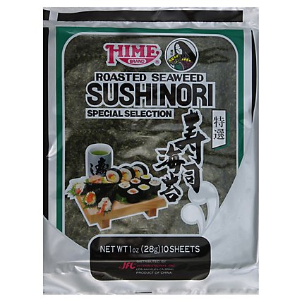 Hime Sushi Nori Roasted Seaweed 10 Count - 1 Oz - Image 1