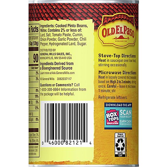 Old El Paso Beans Refried Traditional Can - 16 Oz