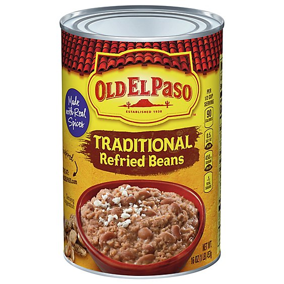 Old El Paso Beans Refried Traditional Can - 16 Oz