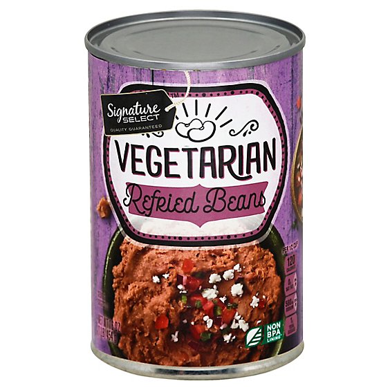 Signature SELECT Beans Refried Vegetarian Can - 16 Oz