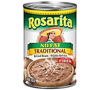 Rosarita Beans Refried Fat Free Traditional Can - 16 Oz