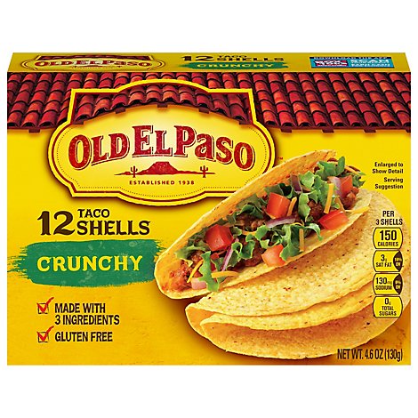 Old El Paso Taco Shells Crunchy Box 12 Count - 4.6 Oz