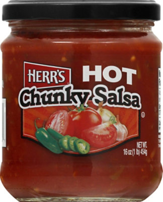 Herrs Salsa Chunky Hot Jar - 16 Oz - Image 2