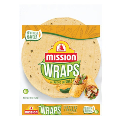 Mission Wraps Jalapeno Cheddar - 6 Count - Image 1