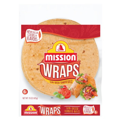 Mission Wraps Sun-Dried Tomato Basil Bag 6 Count - 15 Oz - Image 1