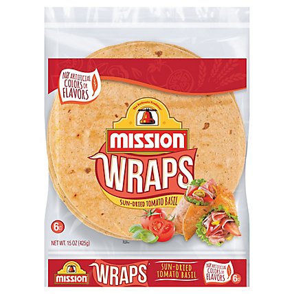 Mission Wraps Sun-Dried Tomato Basil Bag 6 Count - 15 Oz - Image 1