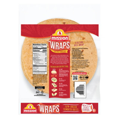 Mission Wraps Sundried Tomato Basil Flour - 6 Count - Image 2