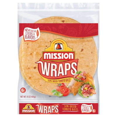Mission Wraps Sun-Dried Tomato Basil Bag 6 Count - 15 Oz