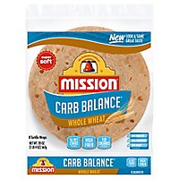 Mission Carb Balance Tortillas Whole Wheat Super Soft Burrito Bag 8 Count - 20 Oz - Image 1